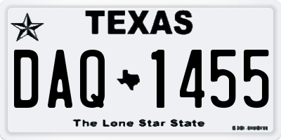 TX license plate DAQ1455