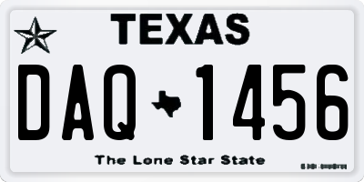 TX license plate DAQ1456