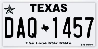 TX license plate DAQ1457