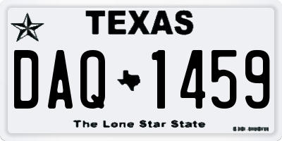TX license plate DAQ1459