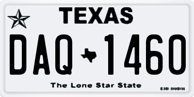 TX license plate DAQ1460