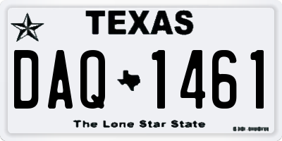 TX license plate DAQ1461
