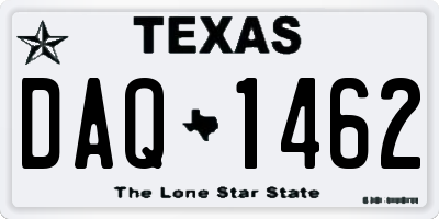 TX license plate DAQ1462
