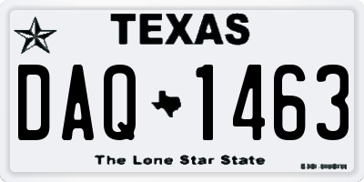 TX license plate DAQ1463