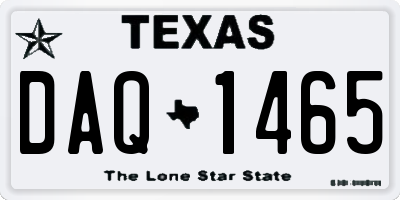 TX license plate DAQ1465