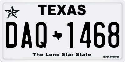 TX license plate DAQ1468