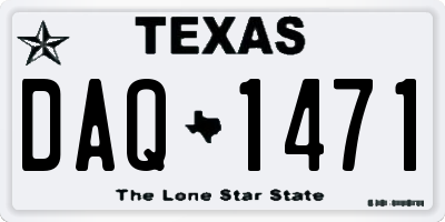 TX license plate DAQ1471