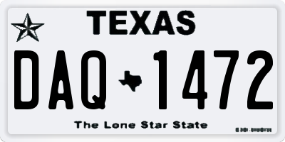 TX license plate DAQ1472