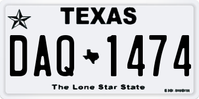 TX license plate DAQ1474