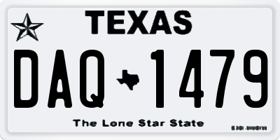 TX license plate DAQ1479