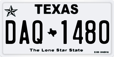 TX license plate DAQ1480