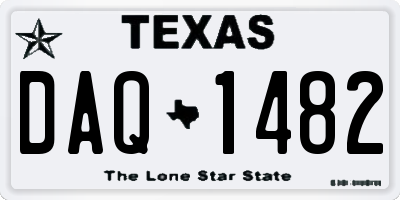 TX license plate DAQ1482