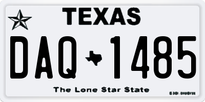 TX license plate DAQ1485
