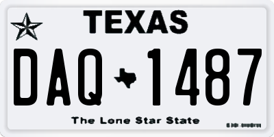 TX license plate DAQ1487