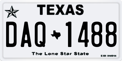 TX license plate DAQ1488