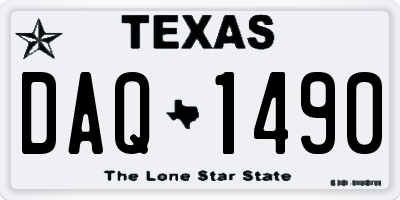 TX license plate DAQ1490