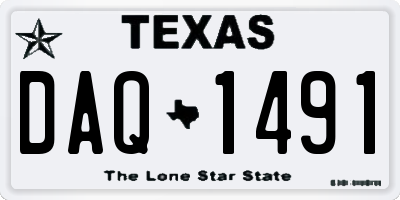 TX license plate DAQ1491