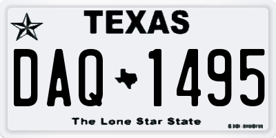 TX license plate DAQ1495