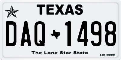 TX license plate DAQ1498