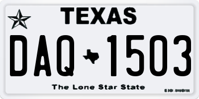 TX license plate DAQ1503