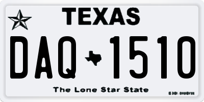 TX license plate DAQ1510