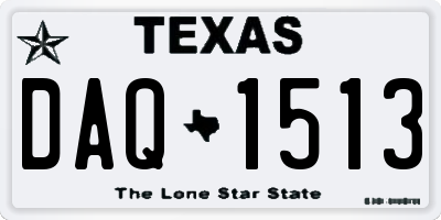 TX license plate DAQ1513