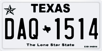 TX license plate DAQ1514