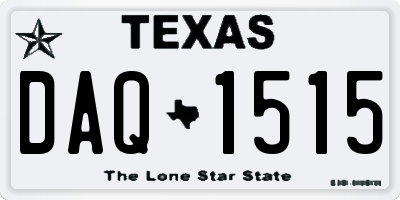 TX license plate DAQ1515