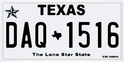 TX license plate DAQ1516