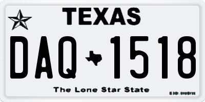 TX license plate DAQ1518