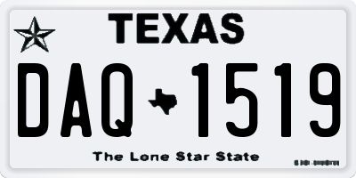 TX license plate DAQ1519