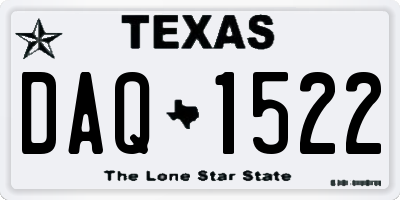 TX license plate DAQ1522