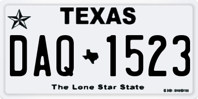 TX license plate DAQ1523