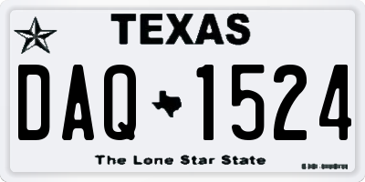 TX license plate DAQ1524