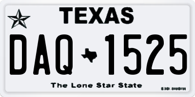 TX license plate DAQ1525