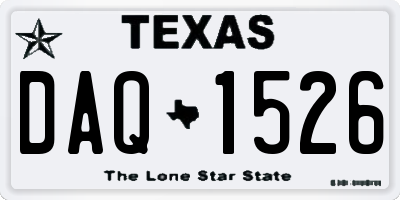 TX license plate DAQ1526
