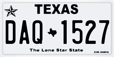 TX license plate DAQ1527