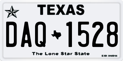 TX license plate DAQ1528