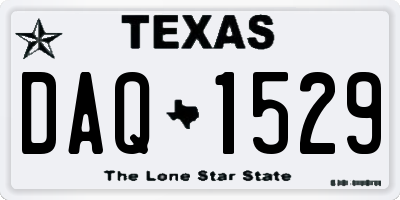 TX license plate DAQ1529