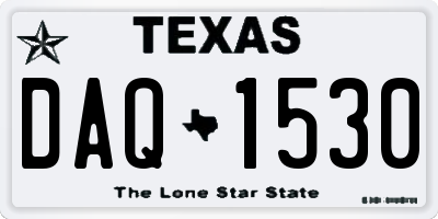 TX license plate DAQ1530