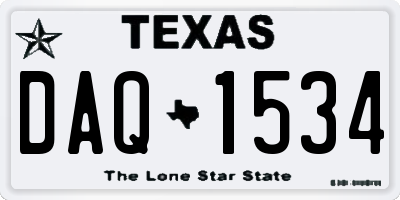 TX license plate DAQ1534
