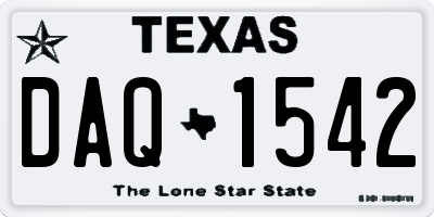 TX license plate DAQ1542