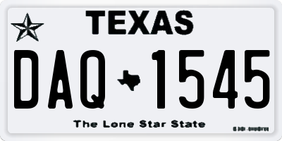 TX license plate DAQ1545
