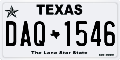 TX license plate DAQ1546
