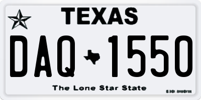 TX license plate DAQ1550