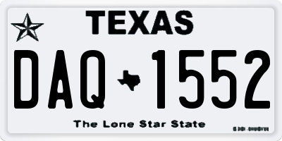 TX license plate DAQ1552