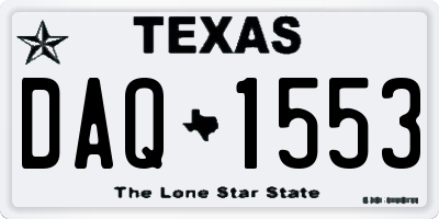 TX license plate DAQ1553