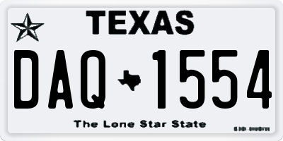 TX license plate DAQ1554