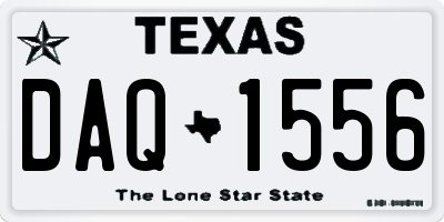 TX license plate DAQ1556