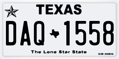 TX license plate DAQ1558